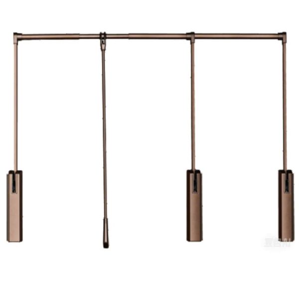 Mocha Gold Dual-Buffer Retractable Clothes Rod